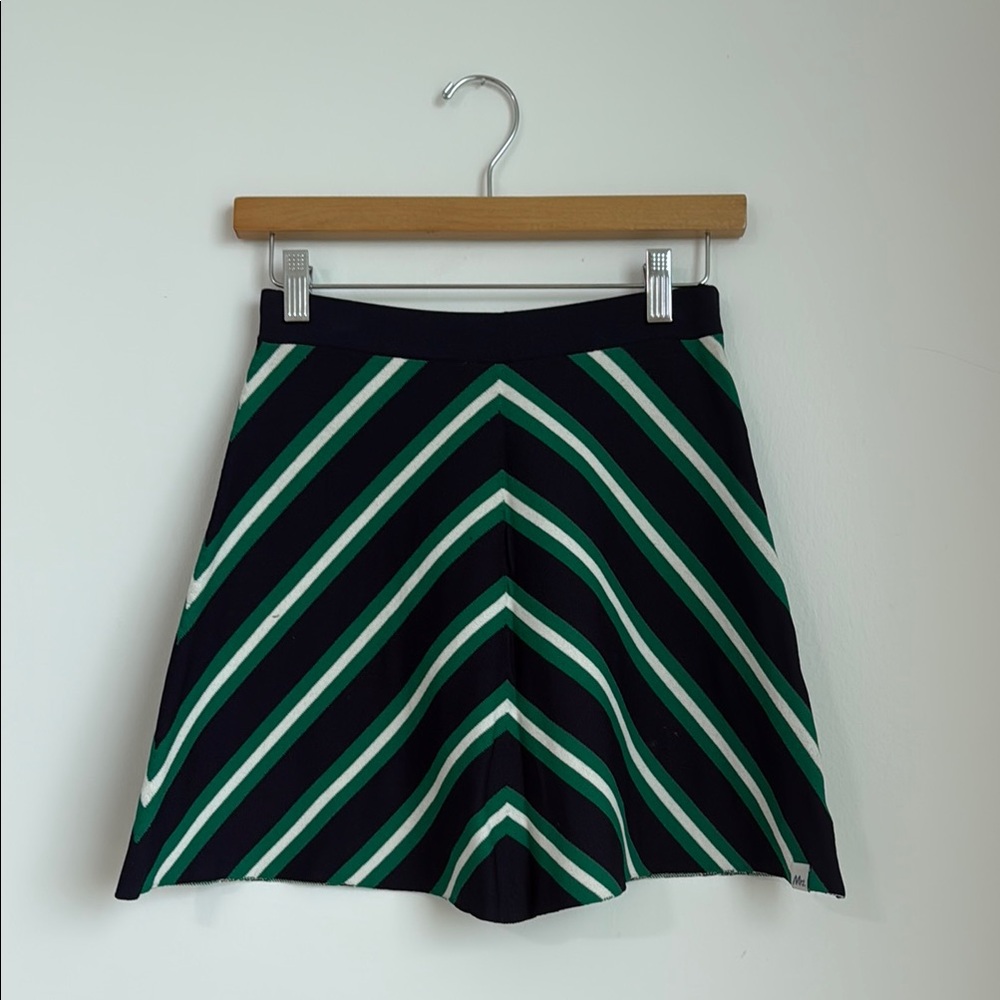 Striped Green and Black Kids Skirt